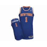 Men's Adidas New York Knicks #1 Lance Stephenson Authentic Royal Blue Road NBA Jersey