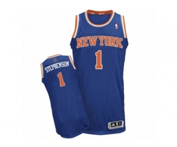 Men's Adidas New York Knicks #1 Lance Stephenson Authentic Royal Blue Road NBA Jersey