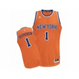 Men's Adidas New York Knicks #1 Lance Stephenson Swingman Orange Alternate NBA Jersey