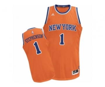 Men's Adidas New York Knicks #1 Lance Stephenson Swingman Orange Alternate NBA Jersey