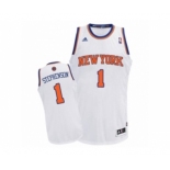 Men's Adidas New York Knicks #1 Lance Stephenson Swingman White Home NBA Jersey