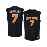 Men's Adidas New York Knicks #7 Carmelo Anthony Authentic Black Fashion NBA Jersey