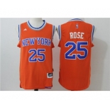 Men's NBA New York Knicks #25 Derrick Rose Orange Jerseys