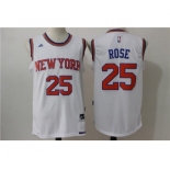 Men's NBA New York Knicks #25 Derrick Rose White Jerseys