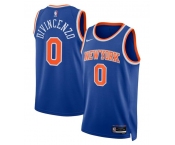 Men's New Yok Knicks #0 Donte DiVincenzo Blue Icon Edition Swingman Stitched Basketball Jersey