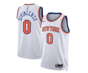 Men's New Yok Knicks #0 Donte DiVincenzo White Association Edition Swingman Stitched Basketball Jersey