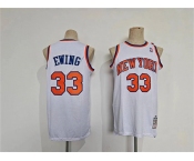 Men's New Yok Knicks #33 Patrick Ewing White Throwback Stitched Jersey