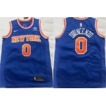 Men's New York Knicks #0 Donte DiVincenzo Blue Stitched Basketball Jersey