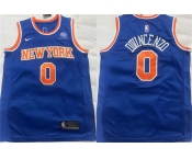 Men's New York Knicks #0 Donte DiVincenzo Blue Stitched Basketball Jersey