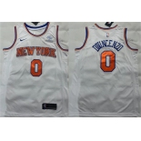 Men's New York Knicks #0 Donte DiVincenzo White Stitched Basketball Jersey