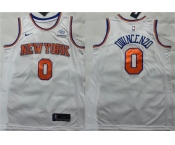 Men's New York Knicks #0 Donte DiVincenzo White Stitched Basketball Jersey