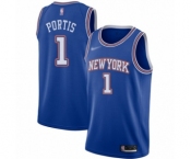 Men's New York Knicks #1 Bobby Portis Authentic Blue Basketball Jersey - Statement Edition