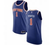 Men's New York Knicks #1 Bobby Portis Authentic Royal Blue Basketball Jersey - Icon Edition