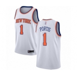 Men's New York Knicks #1 Bobby Portis Authentic White Basketball Jersey - Association Edition