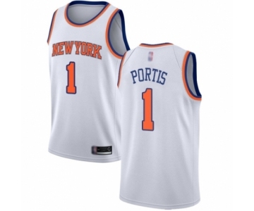 Men's New York Knicks #1 Bobby Portis Authentic White Basketball Jersey - Association Edition