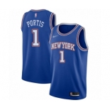 Men's New York Knicks #1 Bobby Portis Swingman Blue Basketball Jersey - Statement Edition