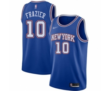 Men's New York Knicks #10 Walt Frazier Authentic Blue Basketball Jersey - Statement Edition