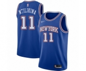 Men's New York Knicks #11 Frank Ntilikina Authentic Blue Basketball Jersey - Statement Edition