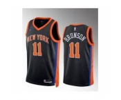 Men's New York Knicks #11 Jalen Brunson Black Stitched Basketball Jersey