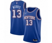 Men's New York Knicks #13 Marcus Morris Authentic Blue Basketball Jersey - Statement Edition