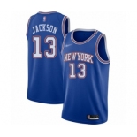 Men's New York Knicks #13 Mark Jackson Authentic Blue Basketball Jersey - Statement Edition