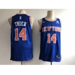 Men's New York Knicks #14 Allonzo Trier Blue Basketball Swingman Icon Edition Jersey