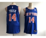 Men's New York Knicks #14 Allonzo Trier Blue Basketball Swingman Icon Edition Jersey