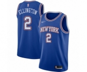 Men's New York Knicks #2 Wayne Ellington Authentic Blue Basketball Jersey - Statement Edition