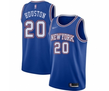 Men's New York Knicks #20 Allan Houston Authentic Blue Basketball Jersey - Statement Edition