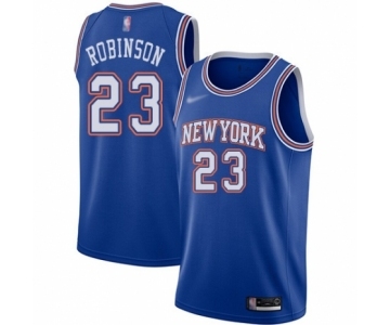 Men's New York Knicks #23 Mitchell Robinson Authentic Blue Basketball Jersey - Statement Edition