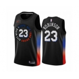 Men's New York Knicks #23 Mitchell Robinson Black City Edition New Uniform 2020-21 Stitched Basketball Jersey