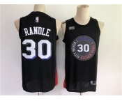 Men's New York Knicks  #30 Julius Randle Black Basketball Jersey 2021 New