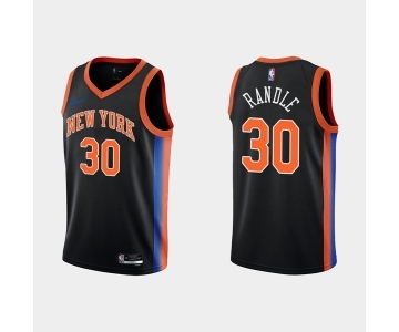 Men's New York Knicks #30 Julius Randle Black City Edition Stitched Basketball Jersey