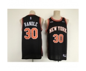 Men's New York Knicks #30 Julius Randle Black Nike Stitched Basketball City Player Jersey