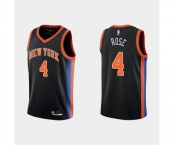 Men's New York Knicks #4 Derick Rose Black City Edition Stitched Basketball Jersey