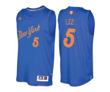 Men's New York Knicks #5 Courtney Lee Royal 2016 Christmas Day NBA Swingman Jersey