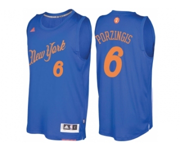 Men's New York Knicks #6 Kristaps Porzingis Royal 2016 Christmas Day NBA Swingman Jersey