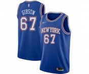 Men's New York Knicks #67 Taj Gibson Authentic Blue Basketball Jersey - Statement Edition