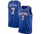 Men's New York Knicks #7 Carmelo Anthony Authentic Blue Basketball Jersey - Statement Edition