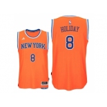 Men's New York Knicks #8 Justin Holiday 2016-17 Alternate Orange New Swingman Jersey