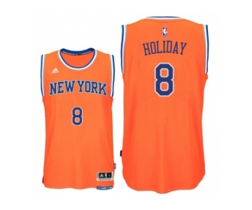 Men's New York Knicks #8 Justin Holiday 2016-17 Alternate Orange New Swingman Jersey