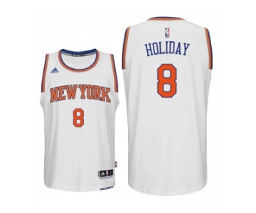 Men's New York Knicks #8 Justin Holiday 2016-17 Home White New Swingman Jersey