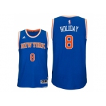 Men's New York Knicks #8 Justin Holiday 2016-17 Road Blue New Swingman Jersey