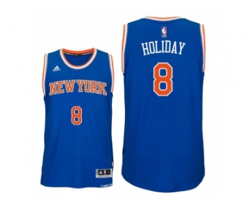 Men's New York Knicks #8 Justin Holiday 2016-17 Road Blue New Swingman Jersey