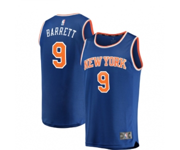 Men's New York Knicks #9 Barrett Swingman Royal Blue Basketball Jersey - Icon Edition