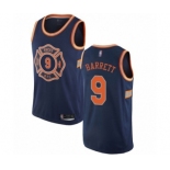 Men's New York Knicks #9 RJ Barrett Authentic Navy Blue Basketball Jersey - City Edition