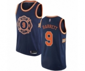 Men's New York Knicks #9 RJ Barrett Authentic Navy Blue Basketball Jersey - City Edition