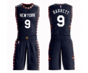 Men's New York Knicks #9 RJ Barrett Authentic Navy Blue Basketball Suit Jersey - City Edition