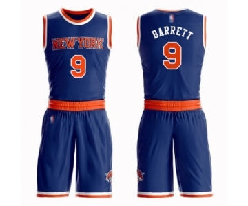 Men's New York Knicks #9 RJ Barrett Authentic Royal Blue Basketball Suit Jersey - Icon Edition