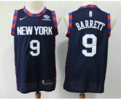 Men's New York Knicks #9 R.J. Barrett Navy Blue 2019 Nike City Edition Swingman Squarespace Stitched NBA Jersey